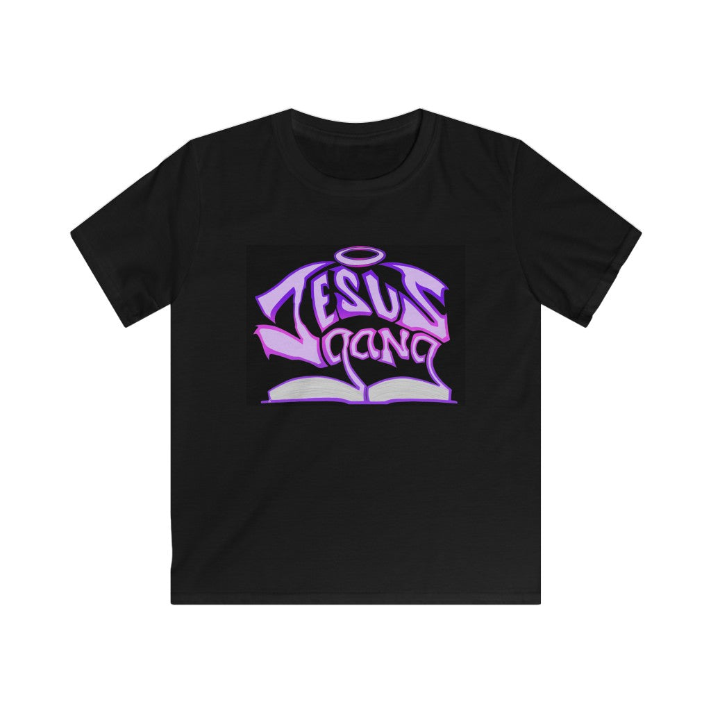 Baby Girl Pink and Purple Jesus Gang Kids Softstyle BLK Tee By The M.o.G