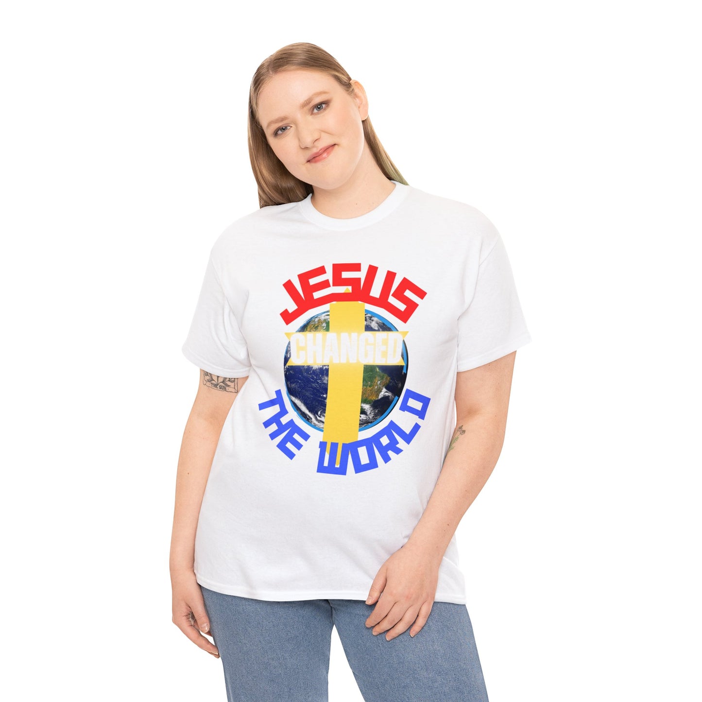 Jesus Changed The World, Heavy Cotton Tees.