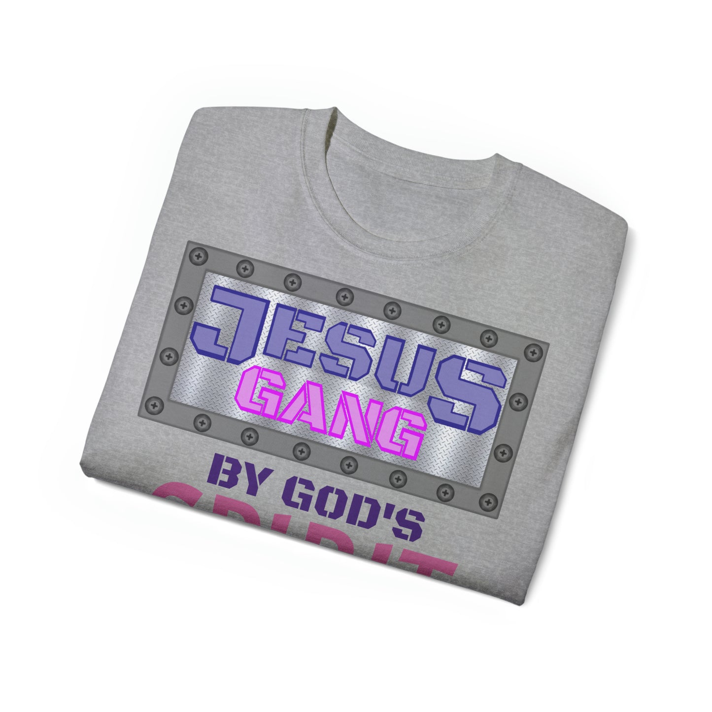 Not by Might nor by Power but by HIS spirit says the Gang of the Lord! (Royal Purp and Pink) Unisex Ultra Cotton Tee