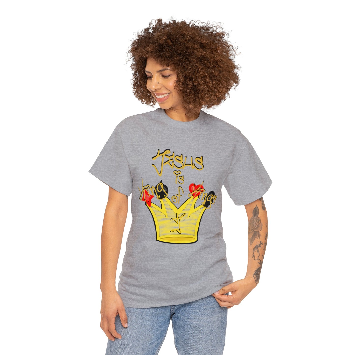 He is... Jesus; KING of KINGS  version multi color Heavy Cotton Tee