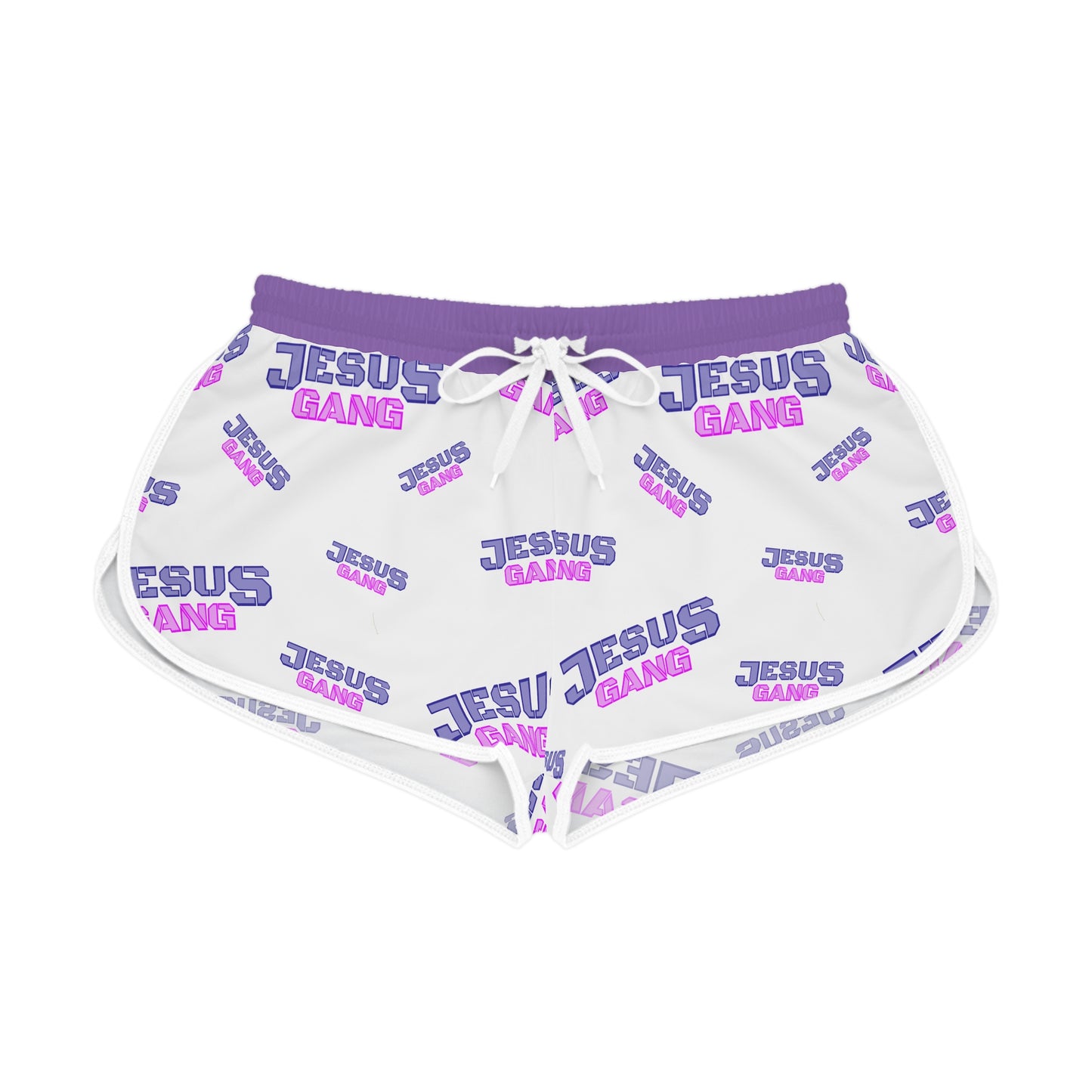 Jesus Gang All over Purple Berry Relaxed Shorts