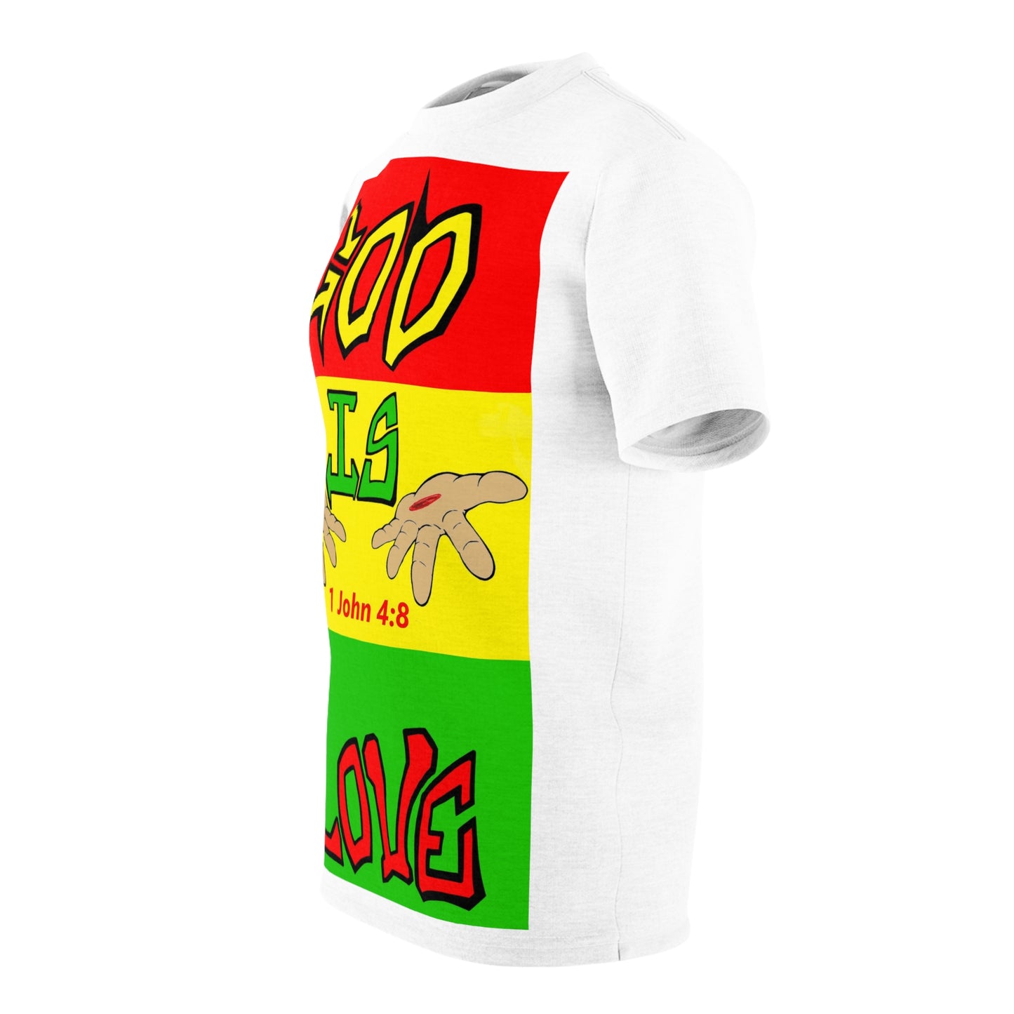 God is Love Jah- Mix WHT T-shirt By The M.O.G *Premium print*