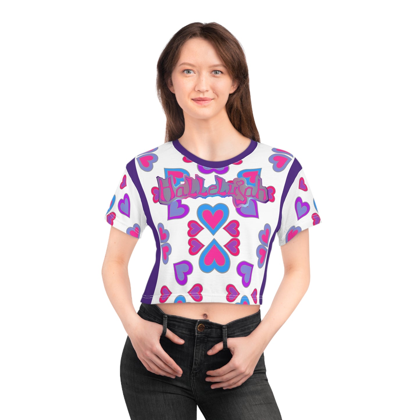 Hallelujah Heartberries W.o.G PURPLE Crop Tee