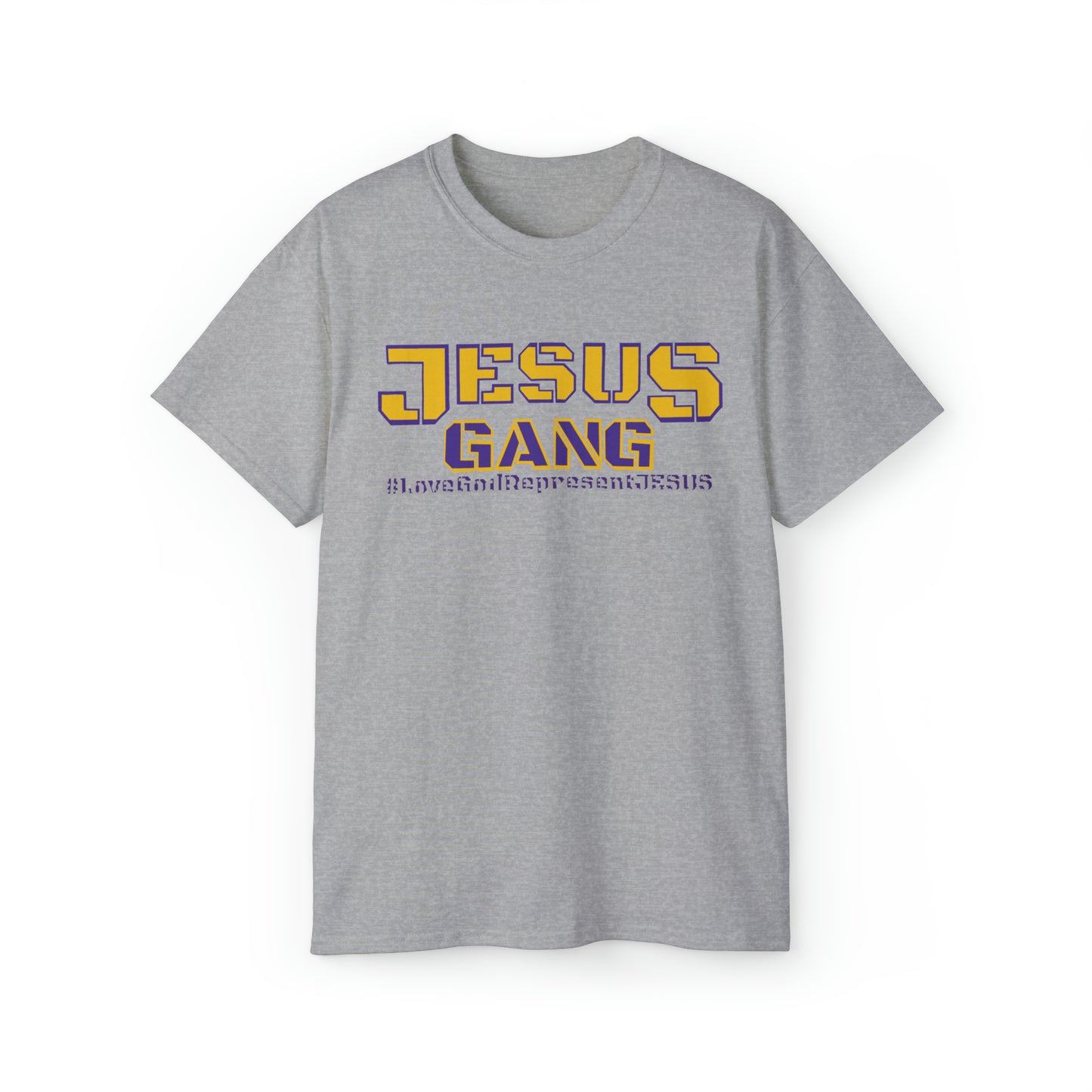 Jesus Gang Army of the Lord multi- color *Ultra Cotton*Tee (Royal Purp & Gold)