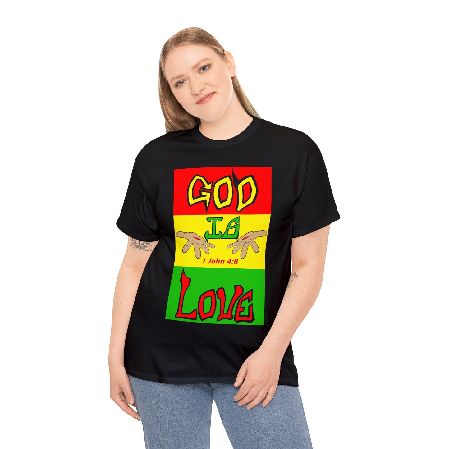 God is Love Reggae BLK t-shirt By The M.O.G (small print)