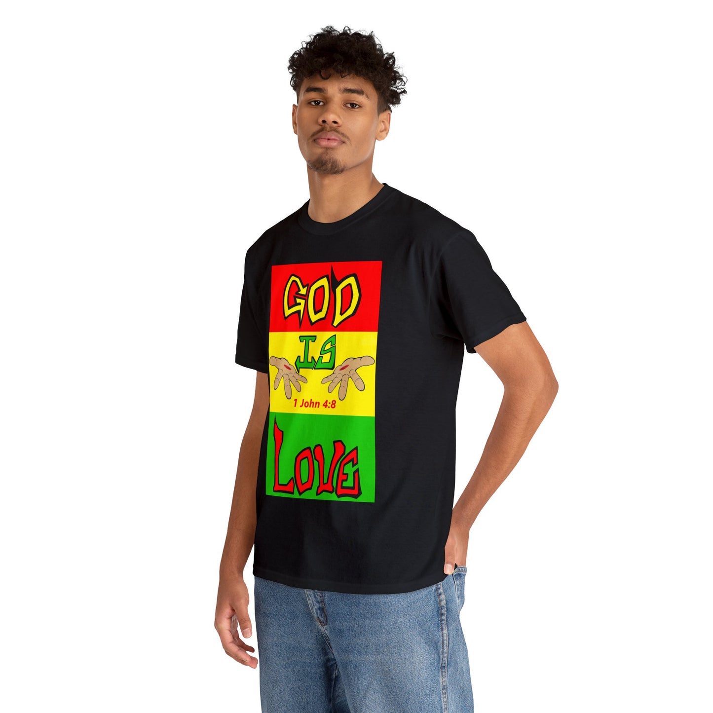 God is Love Reggae BLK t-shirt By The M.O.G (small print)