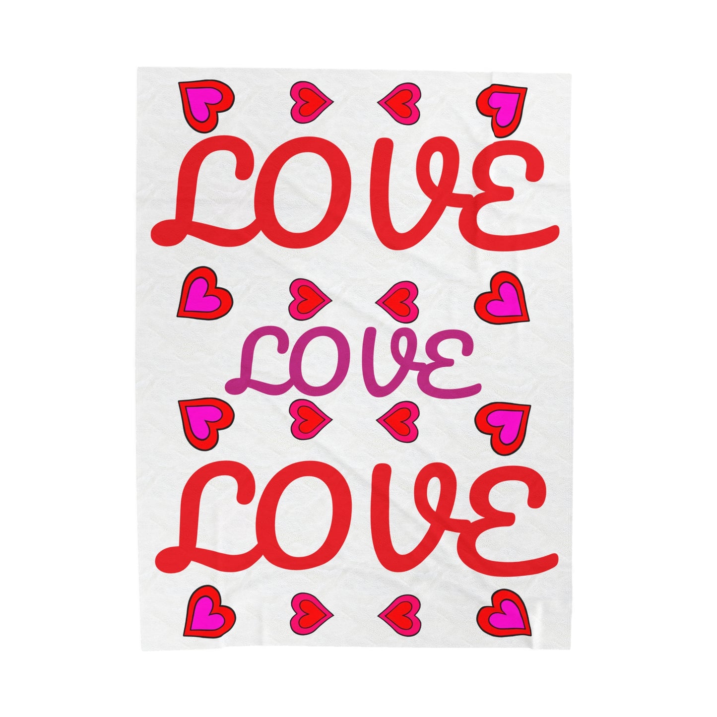 Love, Lovely Velveteen Plush Blanket (WHT) By The M.o.G