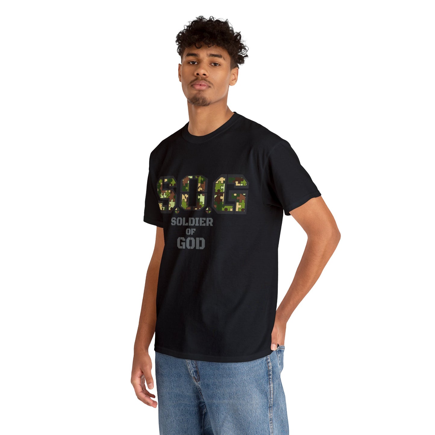 S.o.G Soldier of God Camo version multi color Heavy Cotton Tee