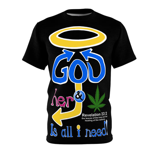 God, Wifey and Revelations 22:2 are good together. (BLK) Men's Cut & Sew Tee By The M.O.G