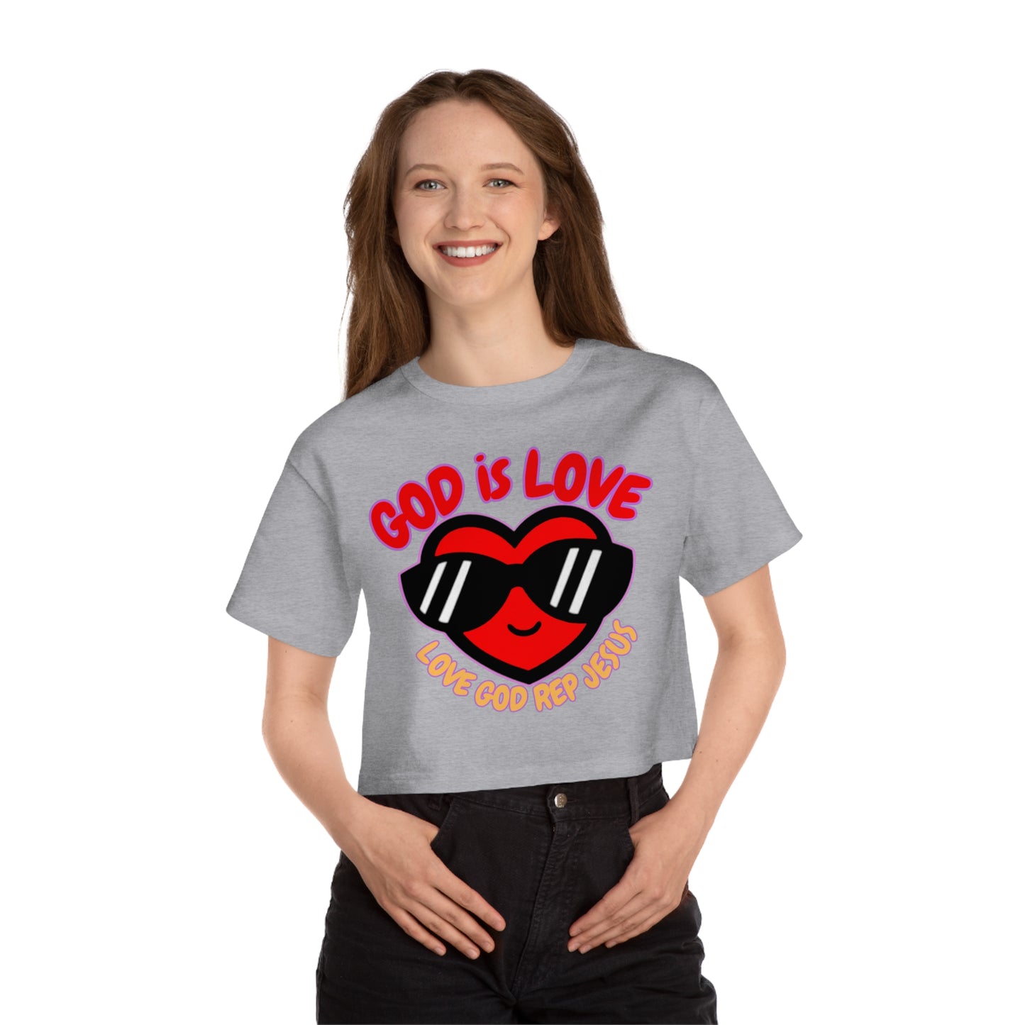 Love God Rep Jesus with your Heart. crop top tee