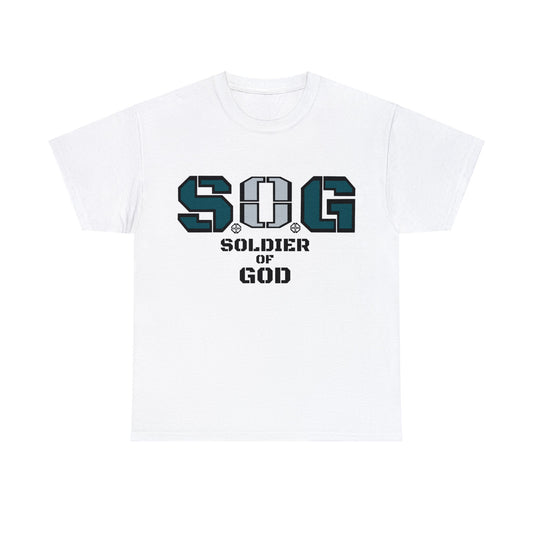 S.o.G Soldier of God Fly Green version multi color Heavy Cotton Tee