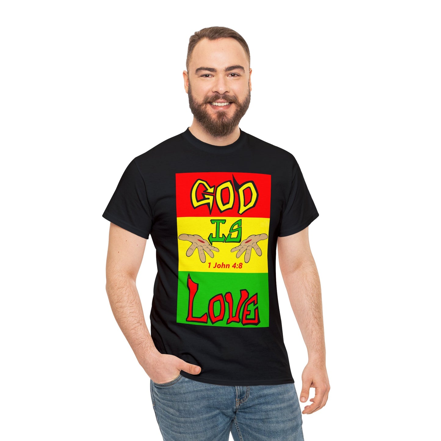 God is Love Reggae BLK t-shirt By The M.O.G (small print)