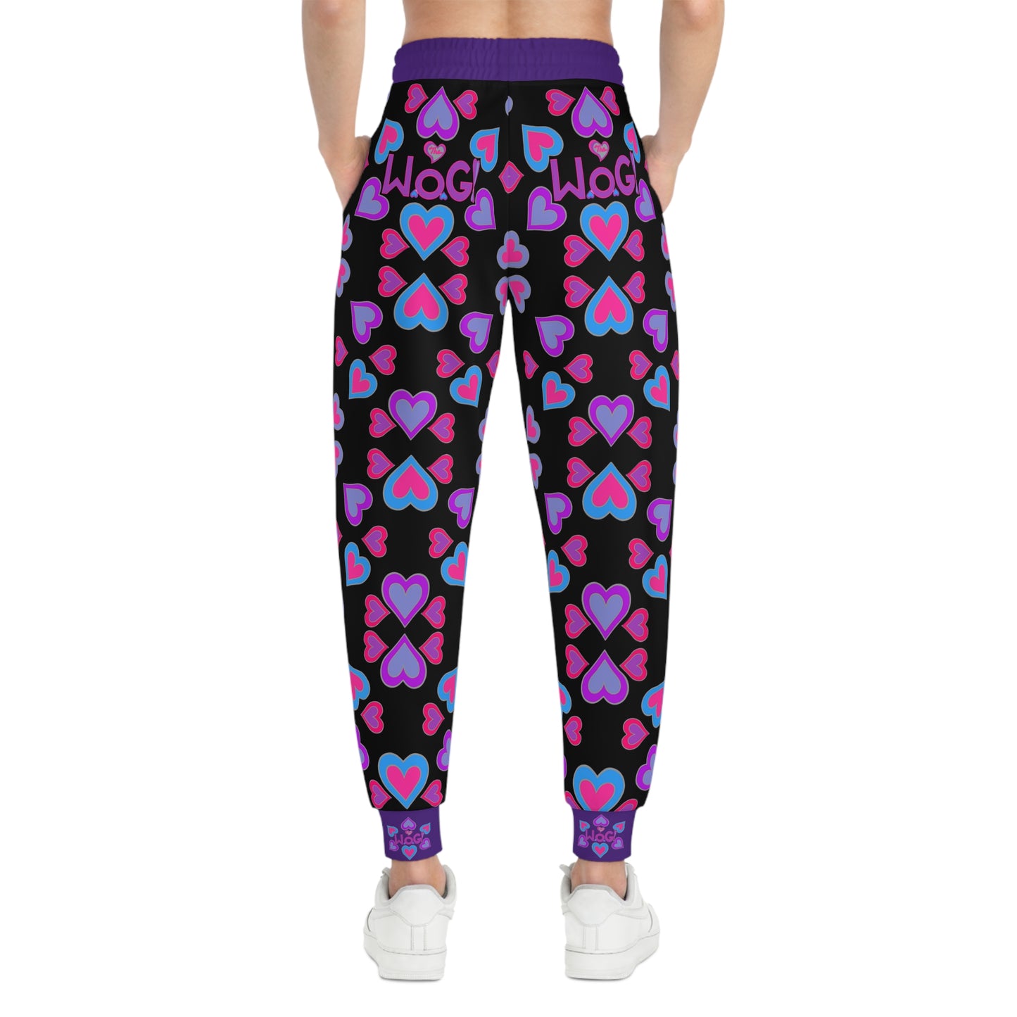 Purple and Black Woman of God Heartberries Athletic Joggers