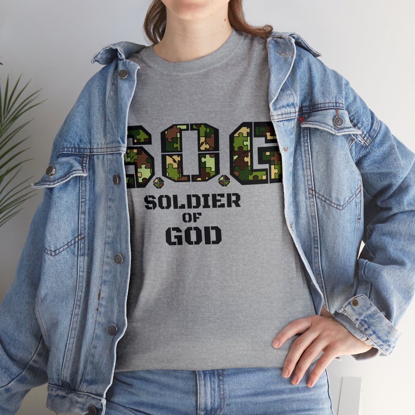 S.o.G Soldier of God Camo version multi color Heavy Cotton Tee