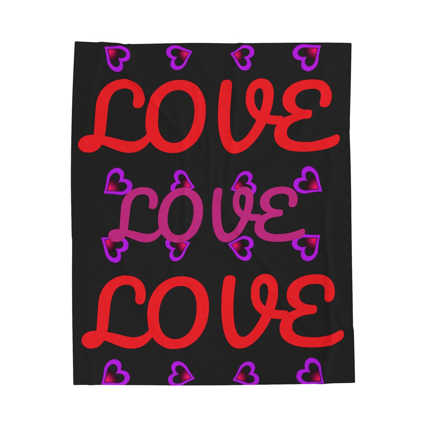 Love, Lovely Velveteen Plush Blanket (Pink & Red) By The M.O.G