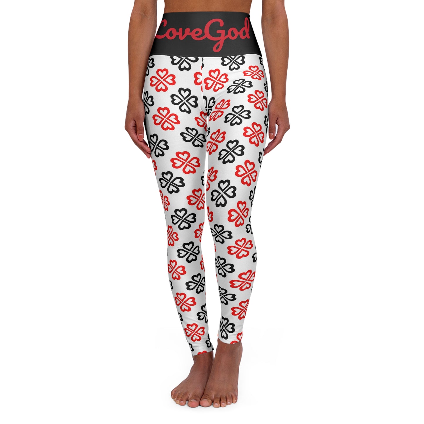 LoveGod RepJesus Hearts High Waisted Yoga Leggings by: The M.O.G