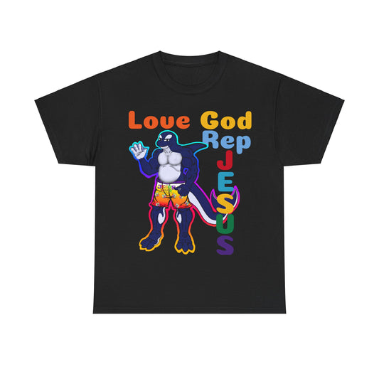 Love God Rep Jesus Buff Orca Tee