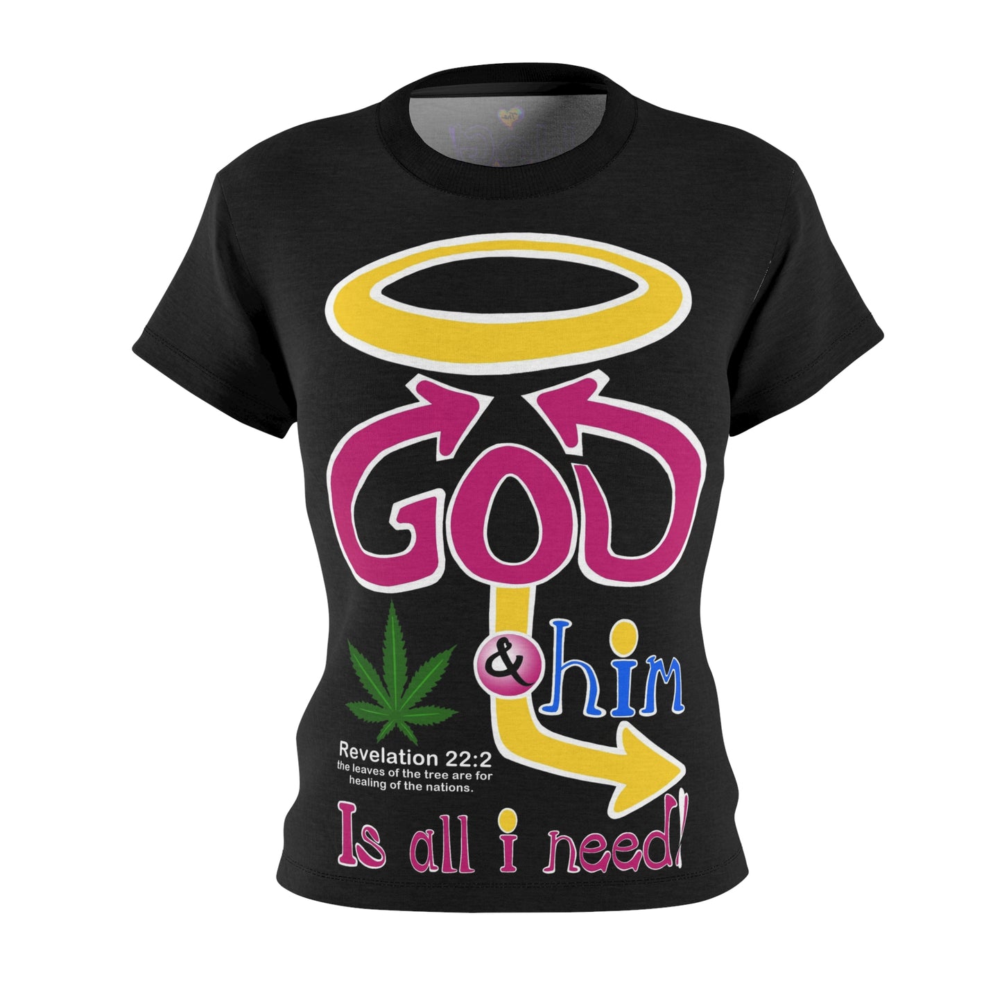 God, HUBBY and Revelations 22:2 are good together. (BLK) Women's Cut & Sew Tee By The M.O.G