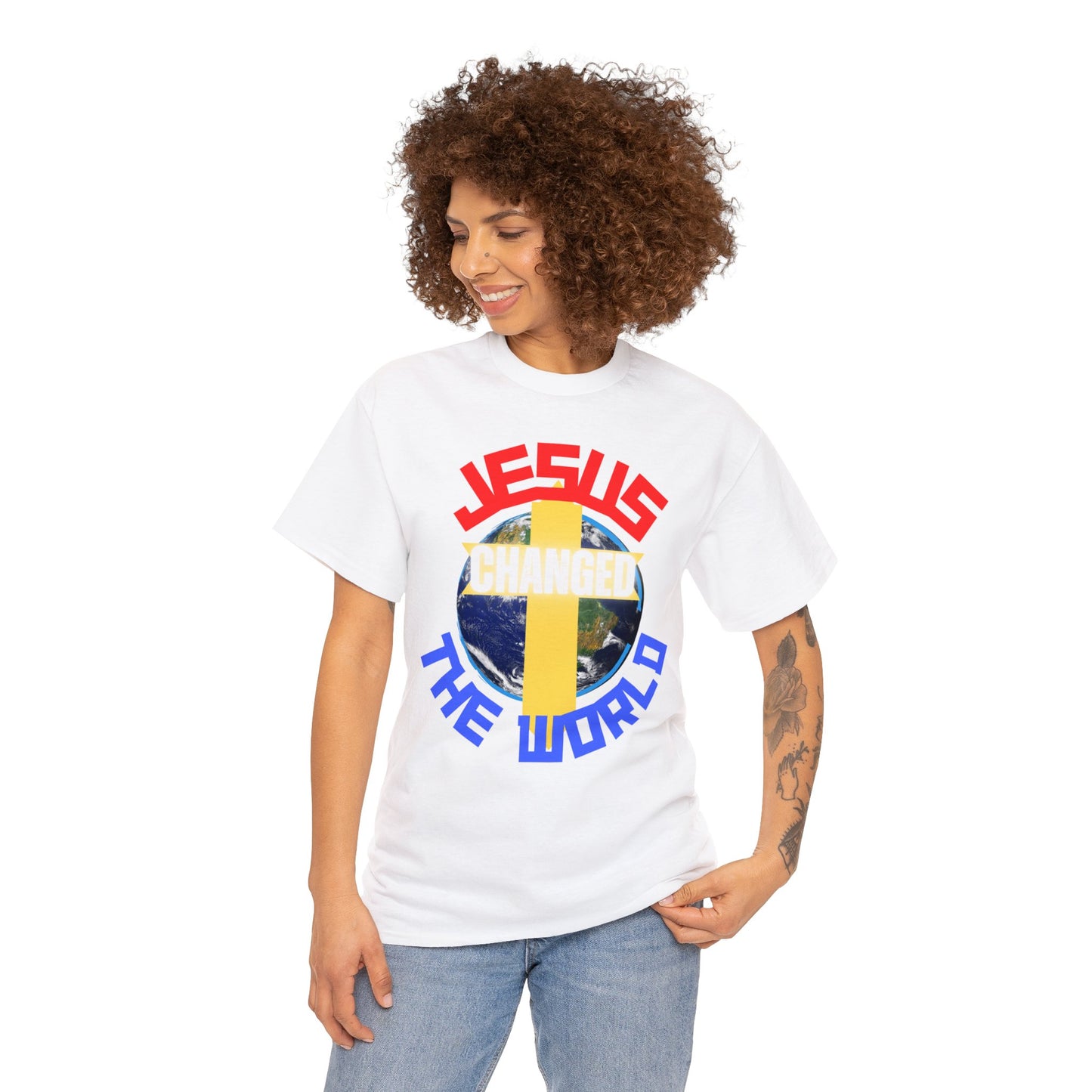 Jesus Changed The World, Heavy Cotton Tees.