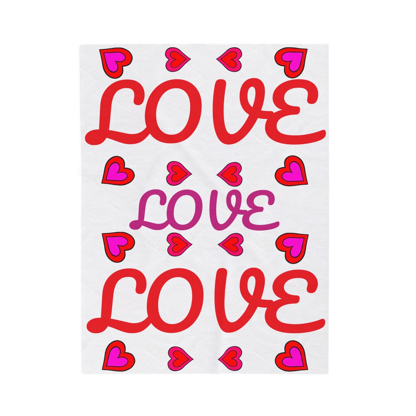 Love, Lovely Velveteen Plush Blanket (WHT) By The M.o.G