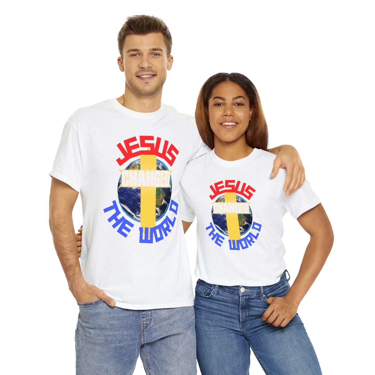 Jesus Changed The World, Heavy Cotton Tees.