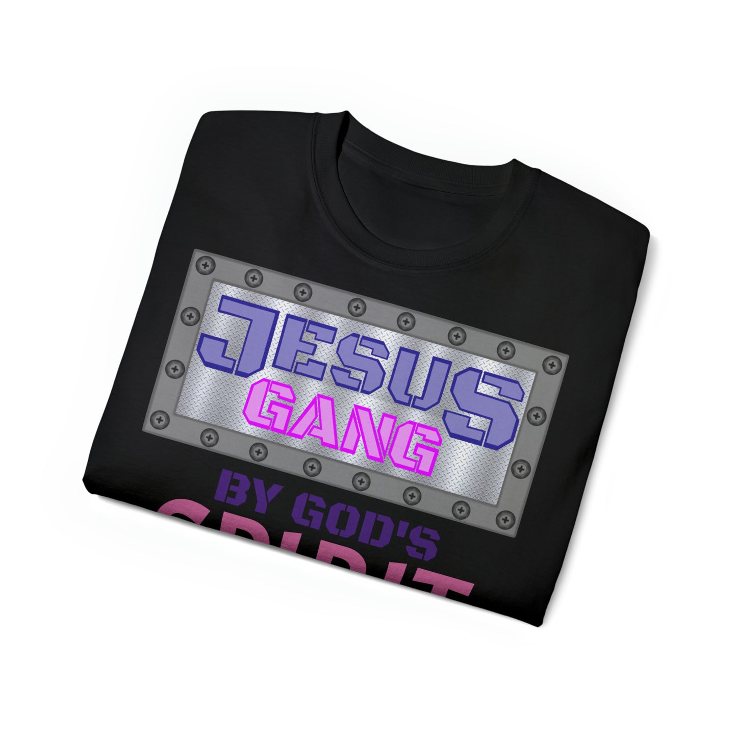 Not by Might nor by Power but by HIS spirit says the Gang of the Lord! (Royal Purp and Pink) Unisex Ultra Cotton Tee