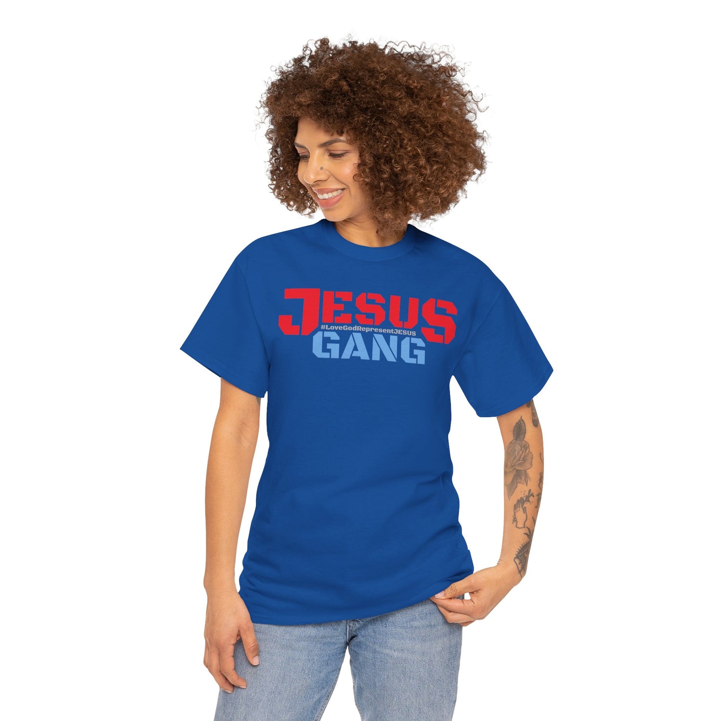 The M.o.G LoveGodRepresentJESUS (Jesus Gang) multi-color Heavy Cotton Tee