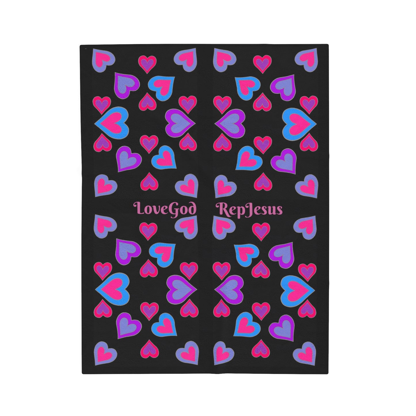 LoveGod RepJesus Velveteen Plush Blanket (Heartberries) By The M.O.G