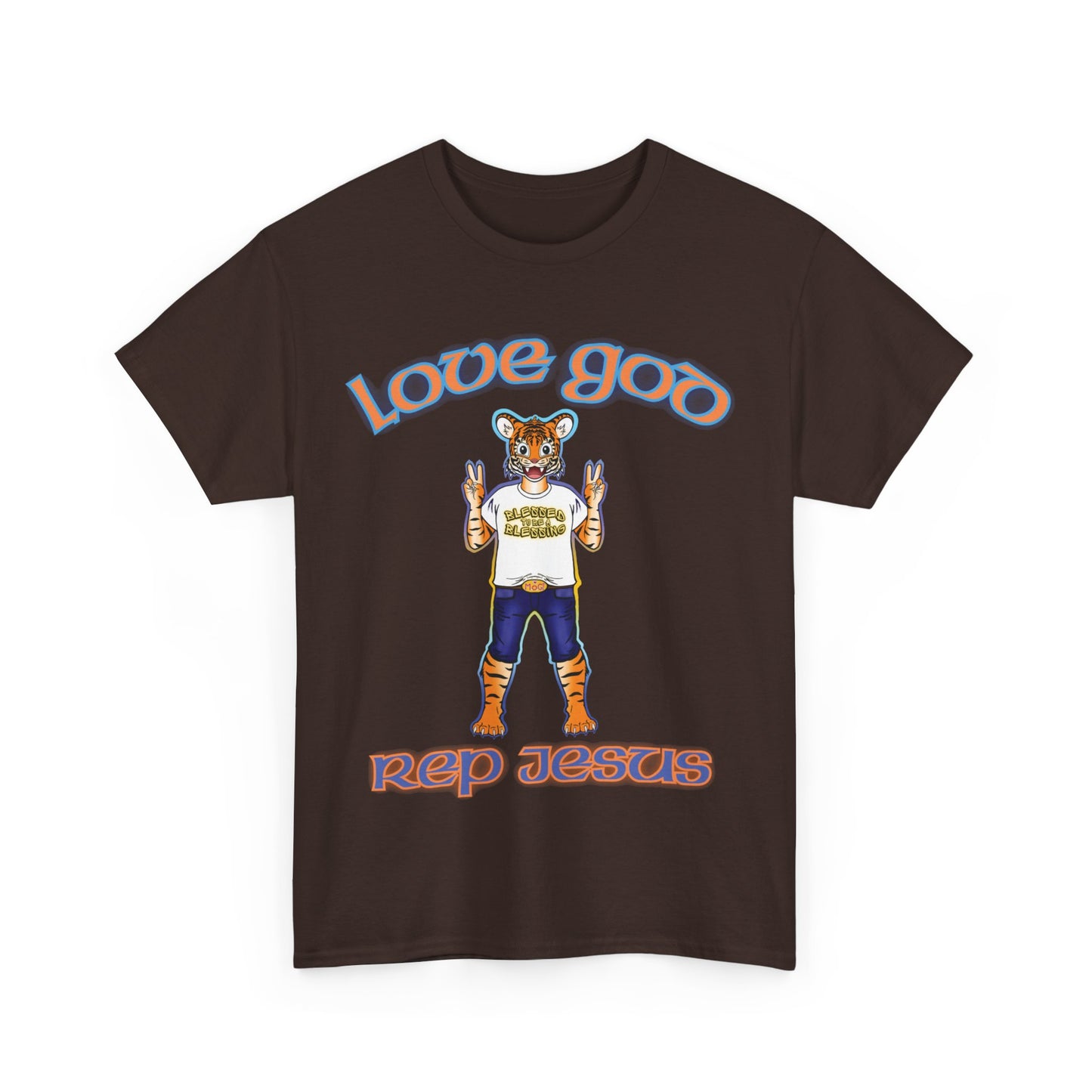 Love God Rep Jesus Happy Tiger Tee