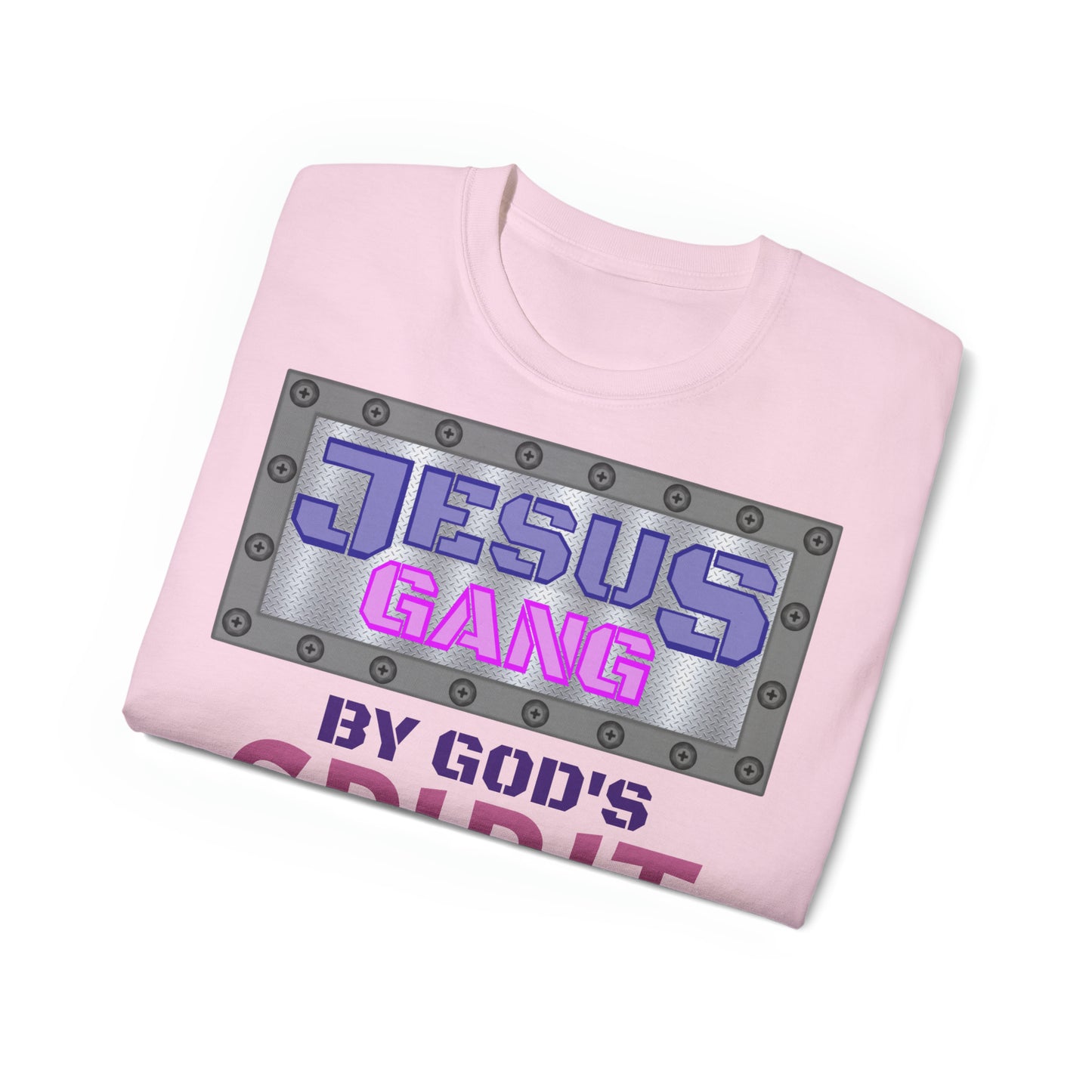 Not by Might nor by Power but by HIS spirit says the Gang of the Lord! (Royal Purp and Pink) Unisex Ultra Cotton Tee