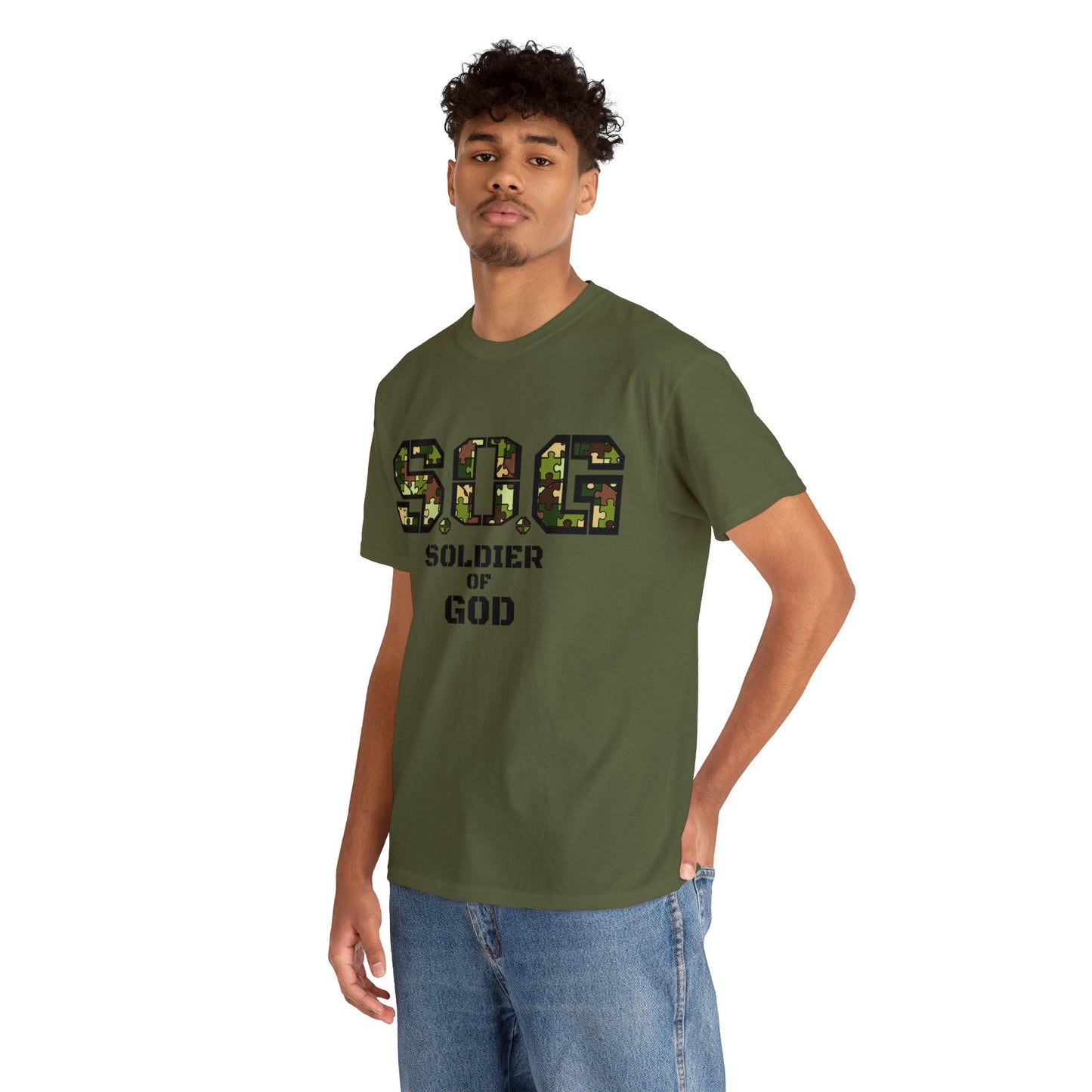 S.o.G Soldier of God Camo version multi color Heavy Cotton Tee