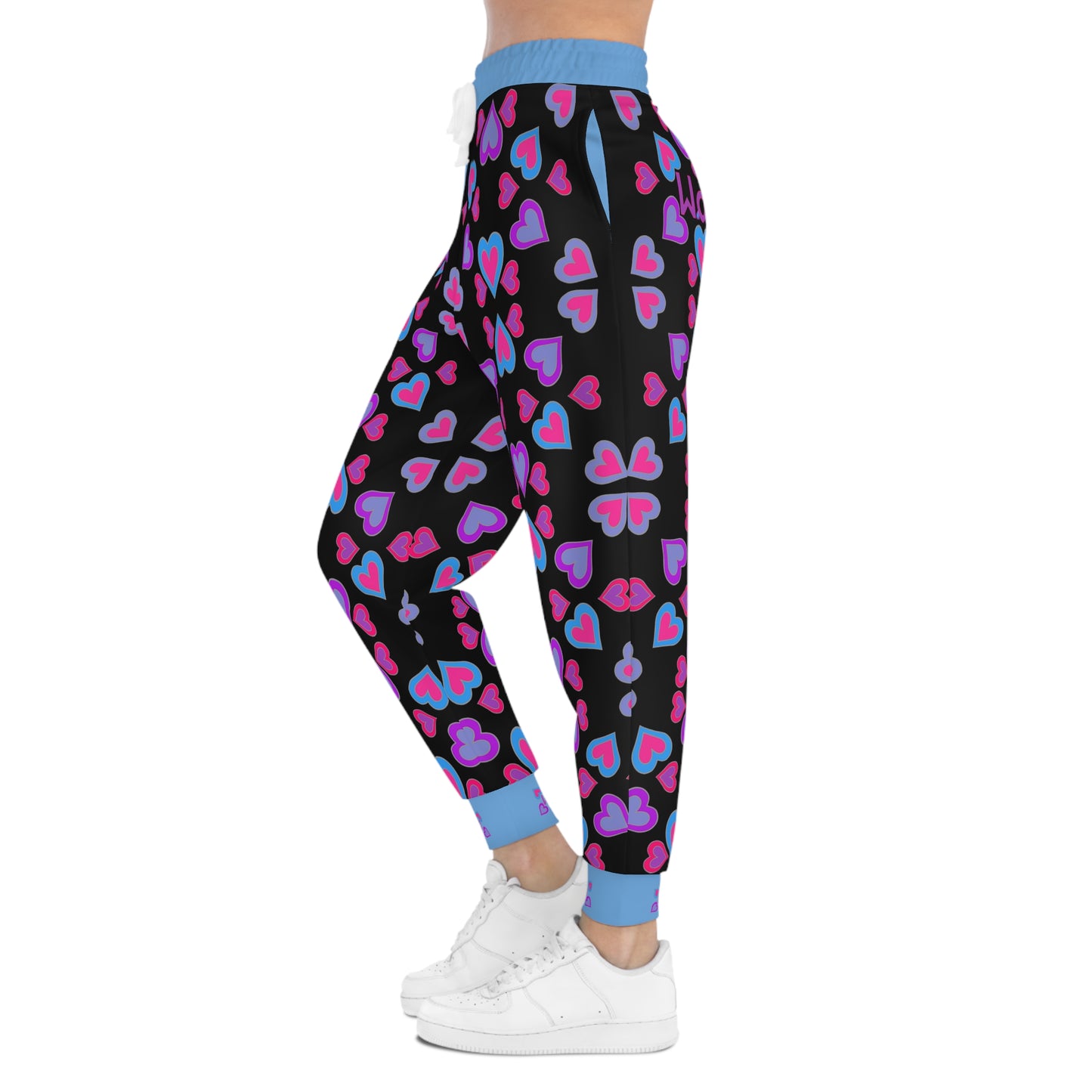 Blu and Black Woman of God Heartberries Athletic Joggers