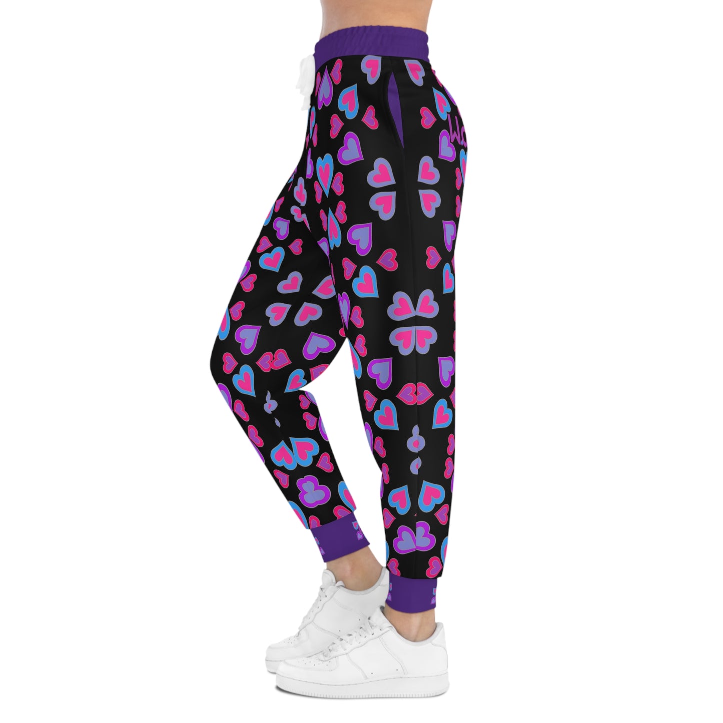 Purple and Black Woman of God Heartberries Athletic Joggers