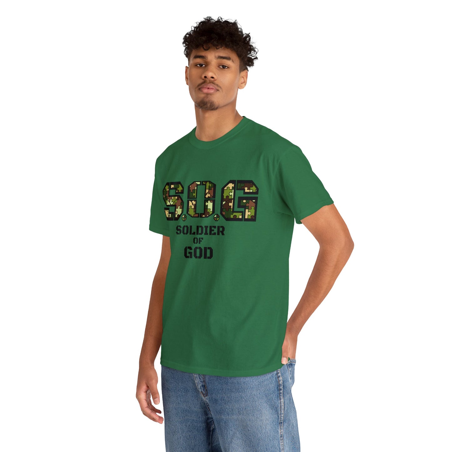 S.o.G Soldier of God Camo version multi color Heavy Cotton Tee