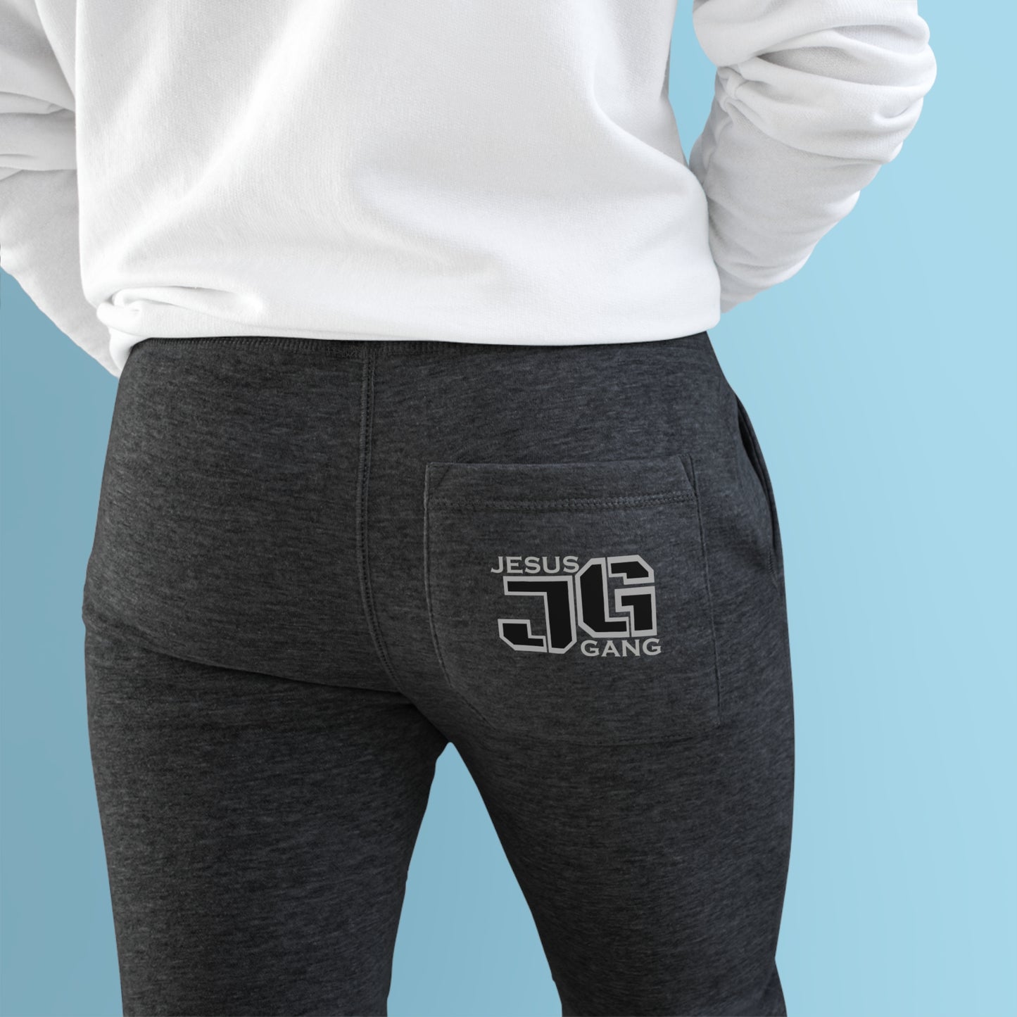 A.o.G Jesus Gang Fleece Joggers (Blk/Gry Logo)