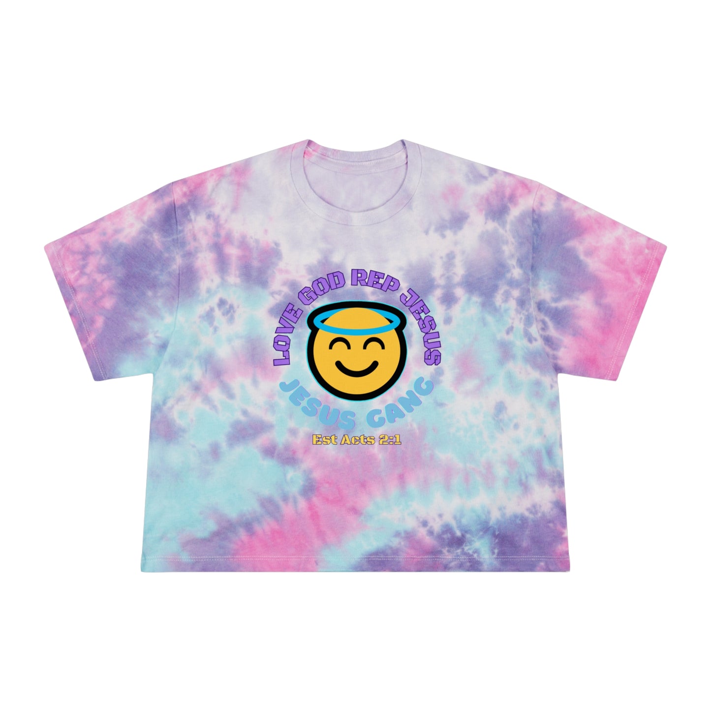 Love God Rep Jesus (Jesus Gang) Women's Tie-Dye Crop Tee