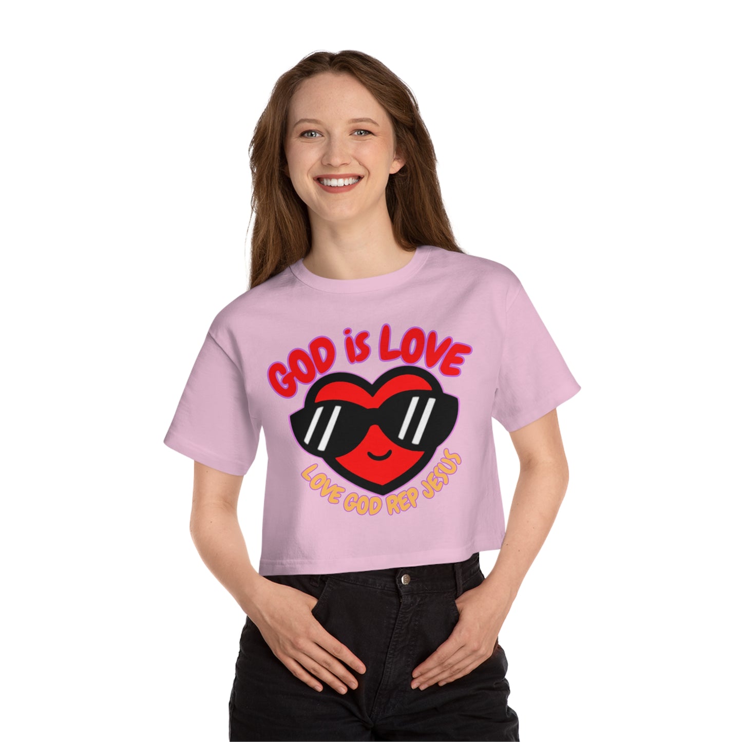 Love God Rep Jesus with your Heart. crop top tee