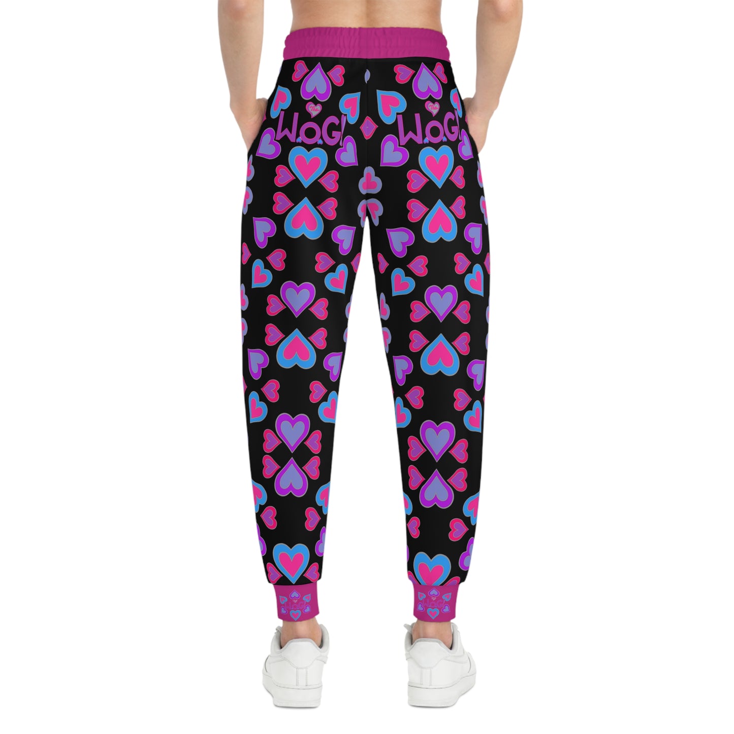 Pink and Black Woman of God Heartberries Athletic Joggers