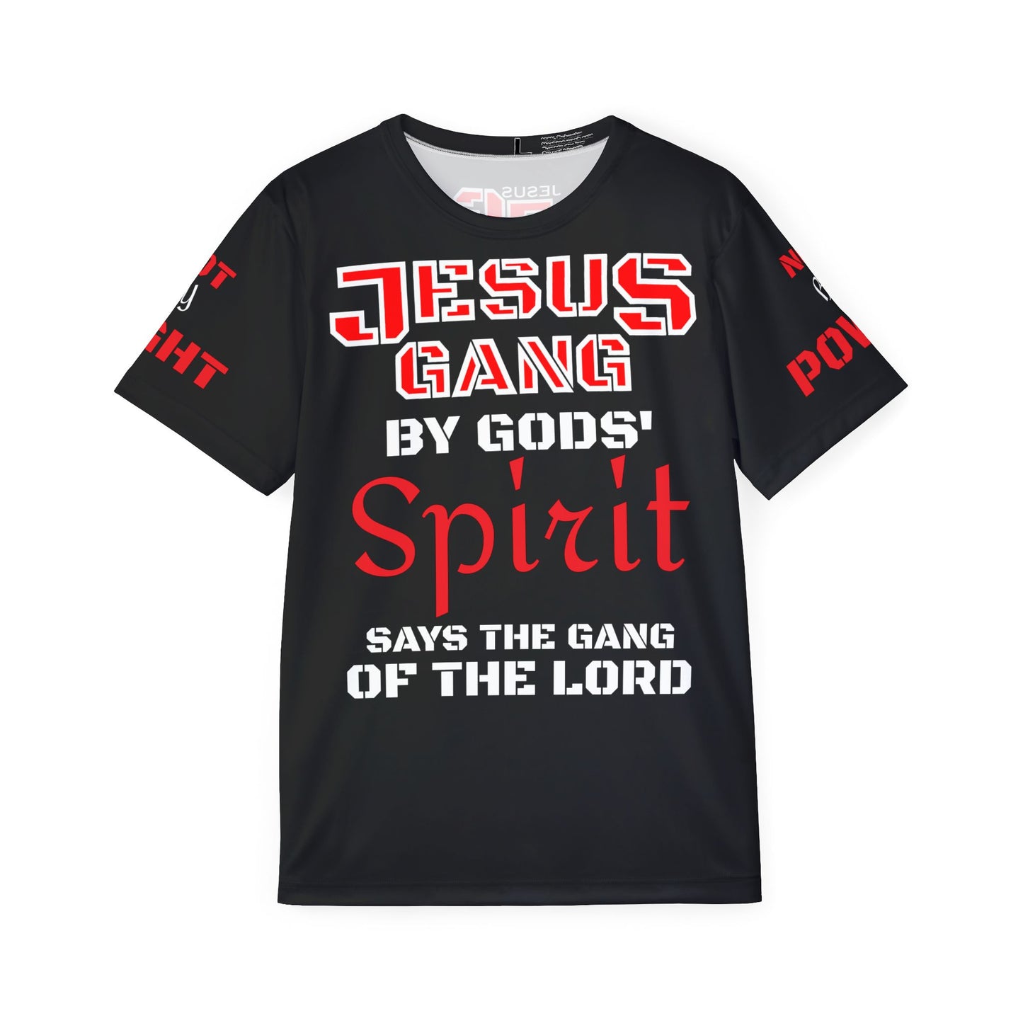 JESUS GANG /RED SPIRIT (Not by Might, Nor by Power, says the Gang) Workout Jersey