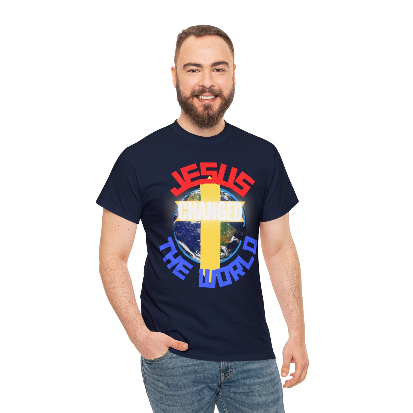 Jesus Changed The World, Heavy Cotton Tees.