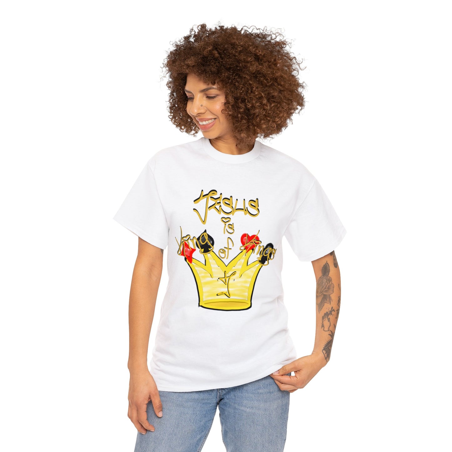 He is... Jesus; KING of KINGS  version multi color Heavy Cotton Tee