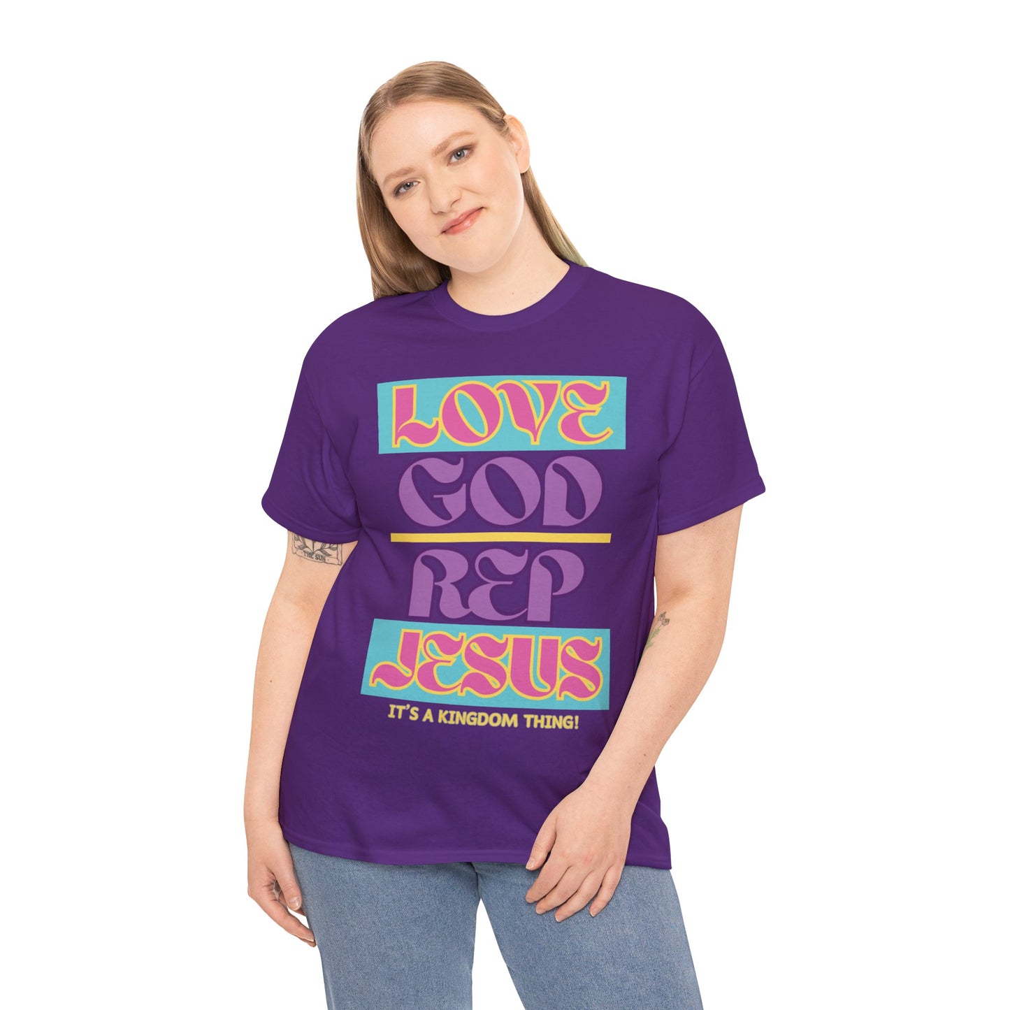 Love God Rep Jesus (Its A Kingdom Thing) PNK, YLW, PURP.