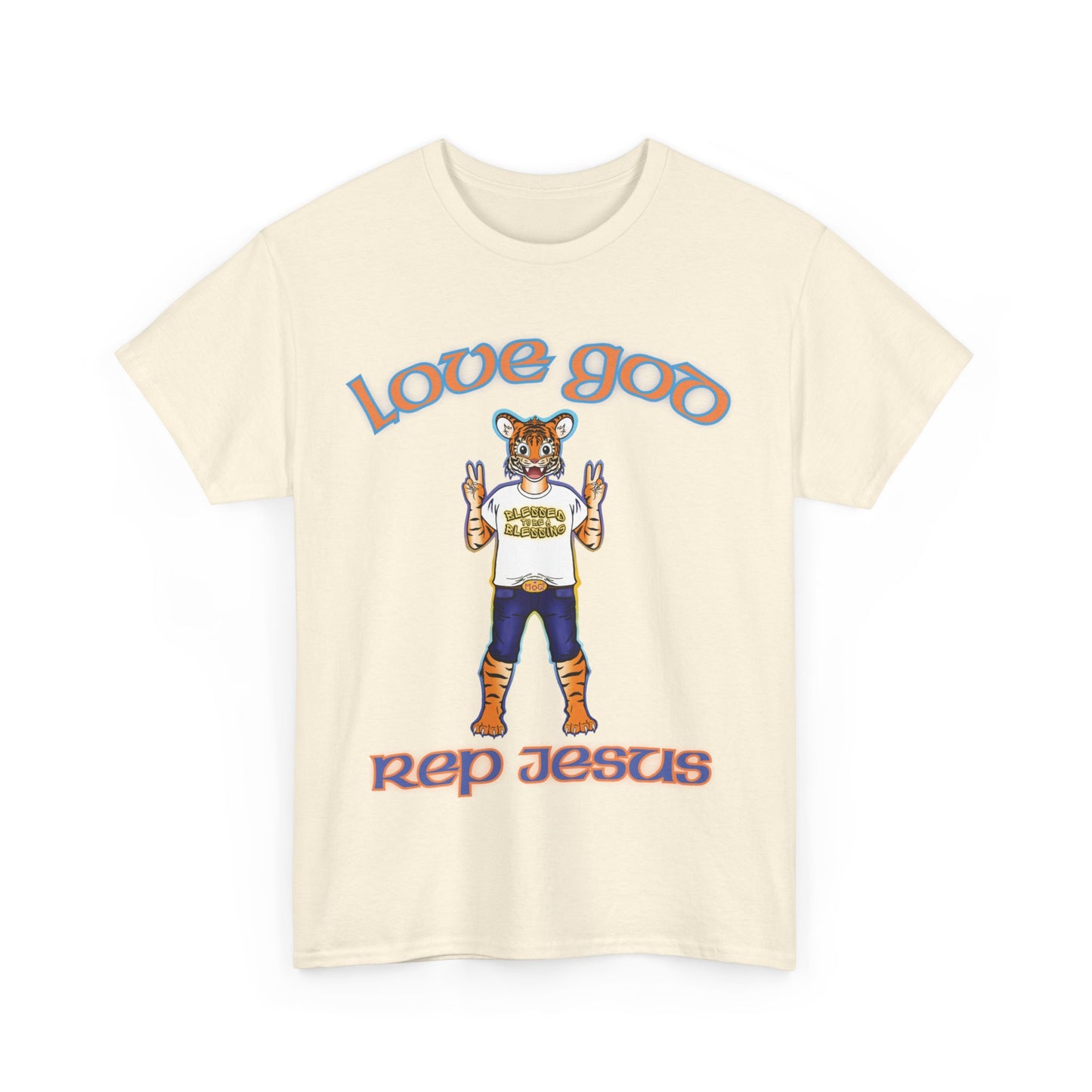 Love God Rep Jesus Happy Tiger Tee