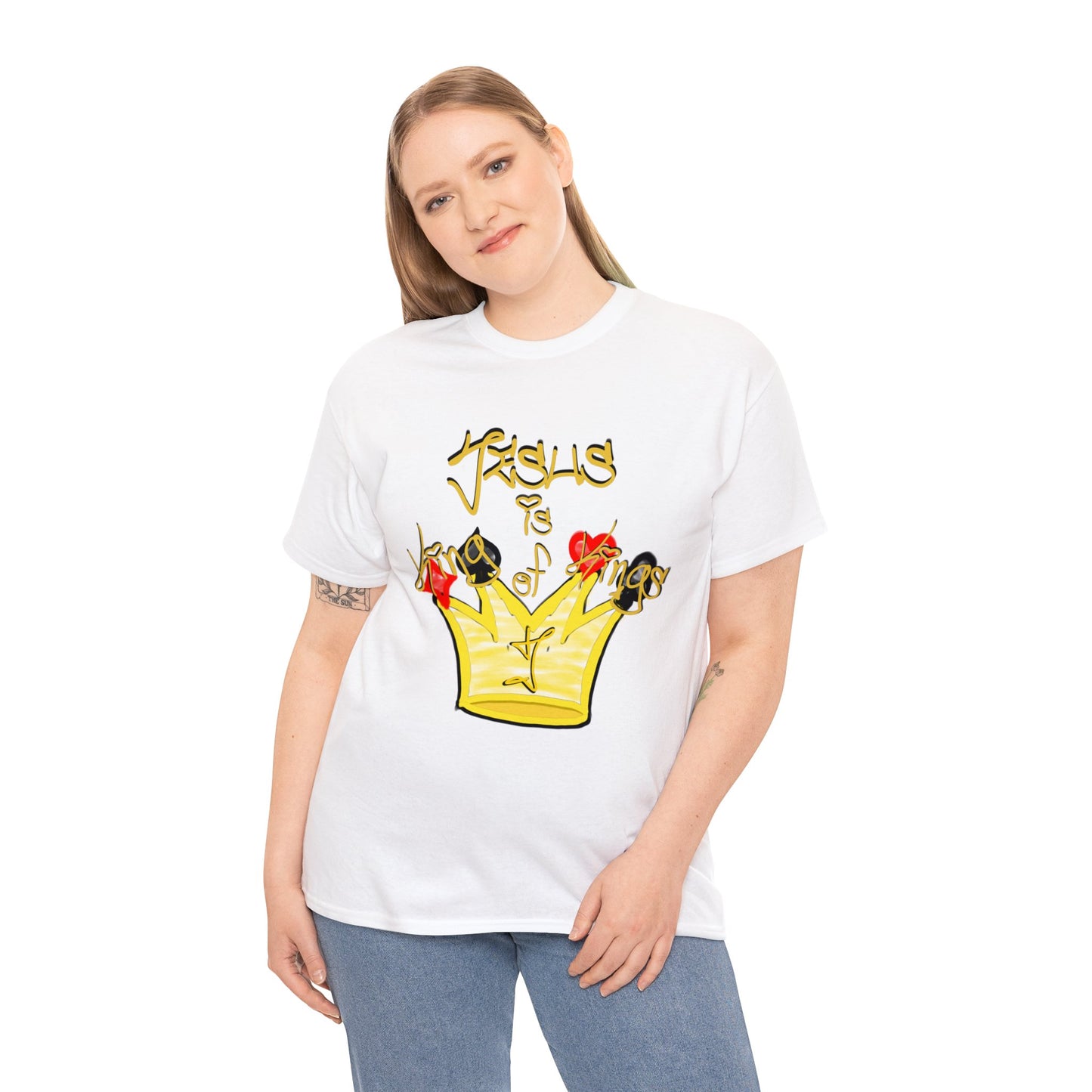 He is... Jesus; KING of KINGS  version multi color Heavy Cotton Tee