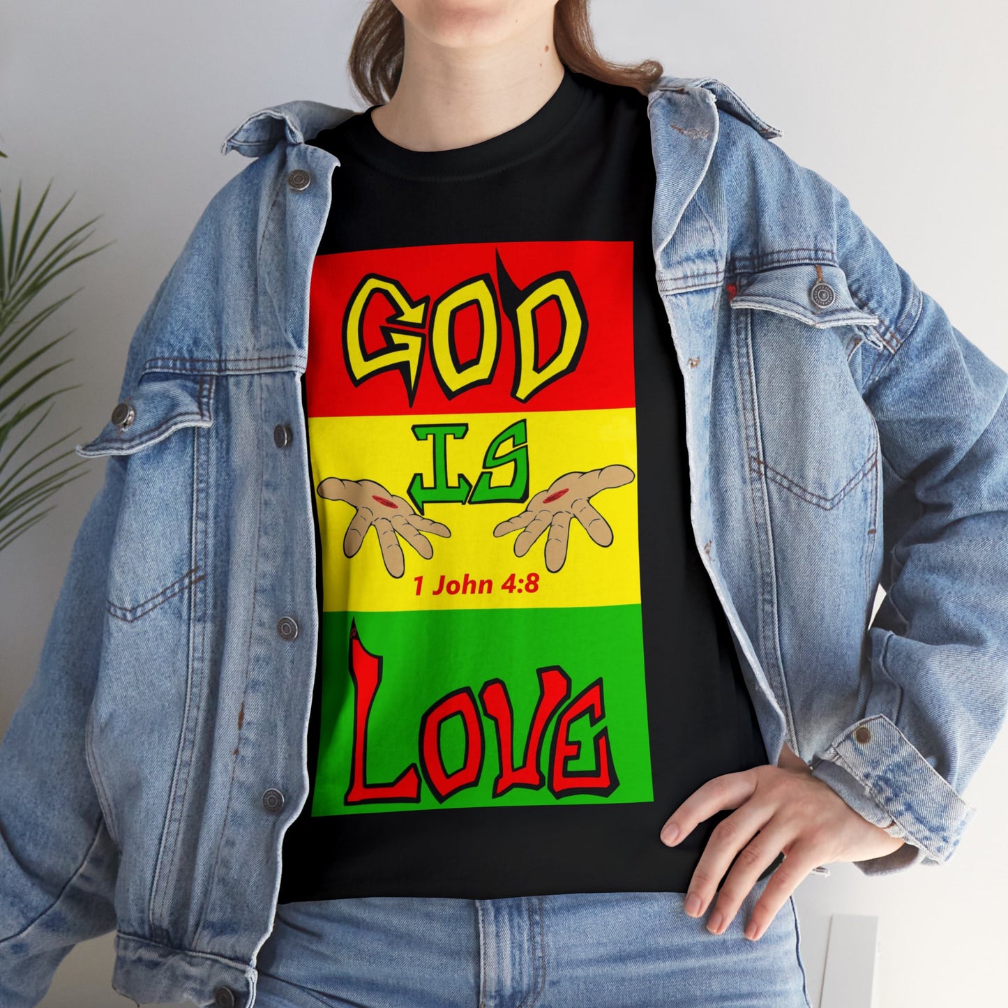 God is Love Reggae BLK t-shirt By The M.O.G (small print)