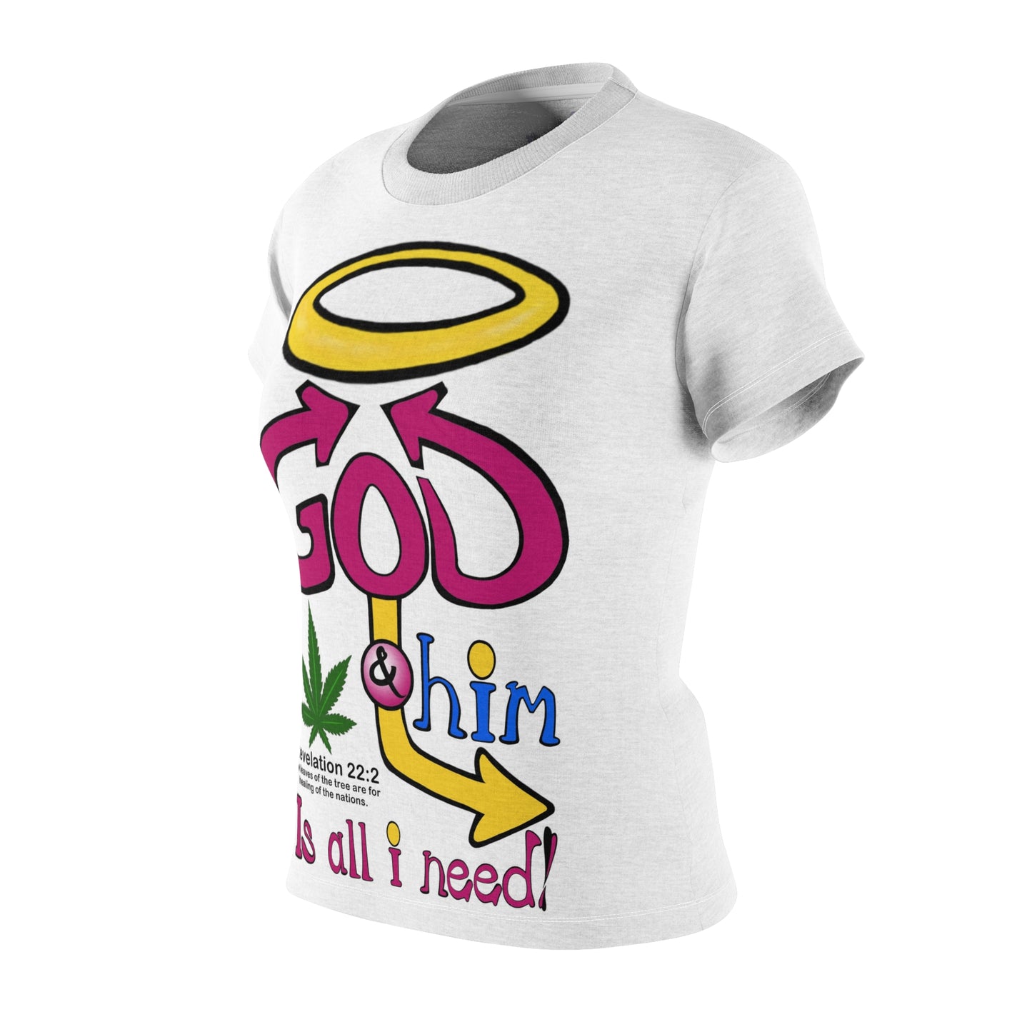 God, HUBBY and Revelations 22:2 are good together. (WHT) Women's Cut & Sew Tee By The M.O.G