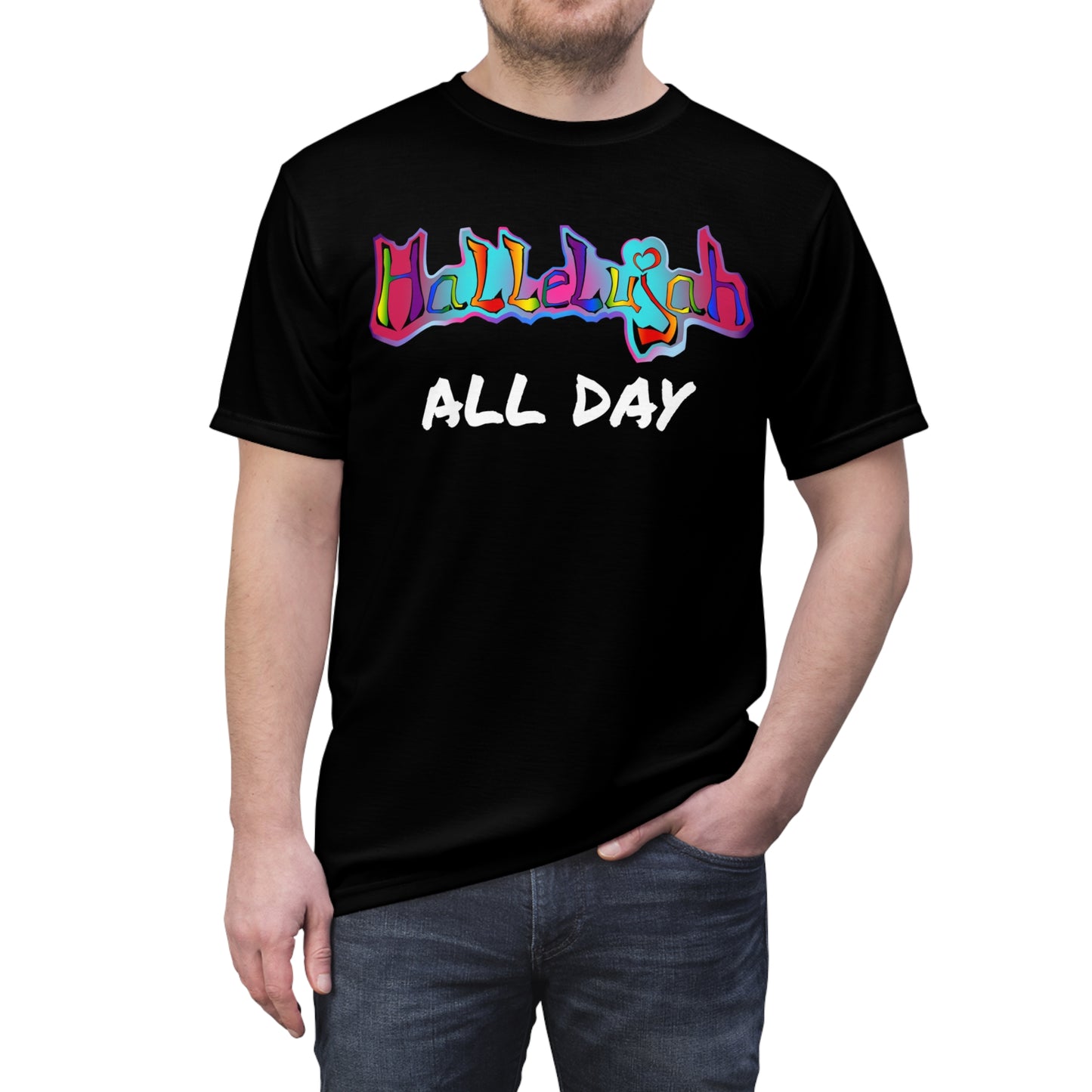 HALLELUJAH All Day, We give the HIGHEST PRAISE (Groovy Rainbow) By The M.O.G *Premium print*