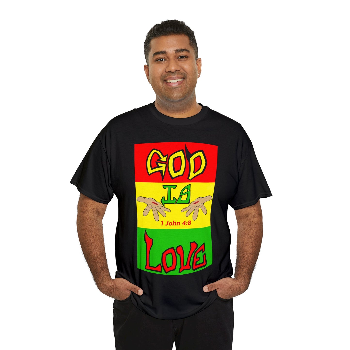 God is Love Reggae BLK t-shirt By The M.O.G (small print)