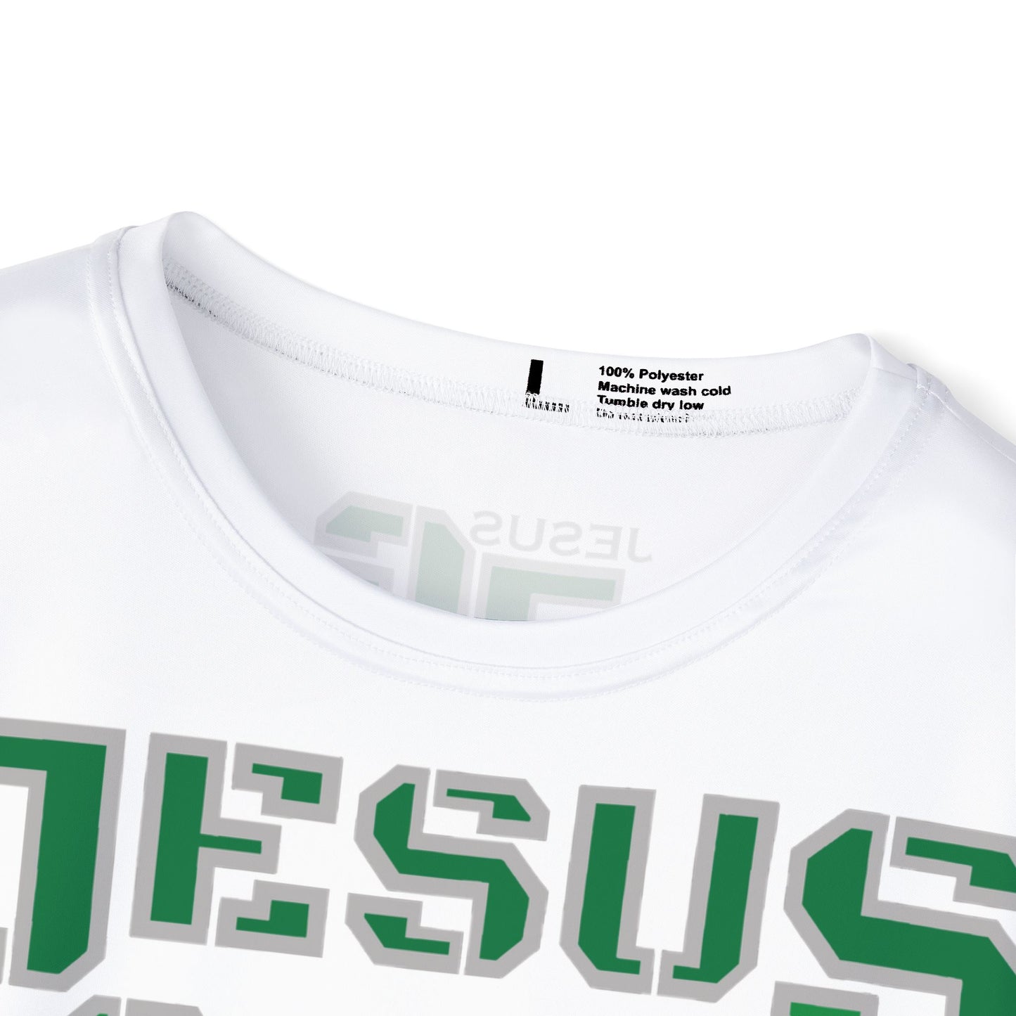 JESUS GANG (Not by Might, Nor by Power, says the Gang) Philly Green and White Workout Jersey