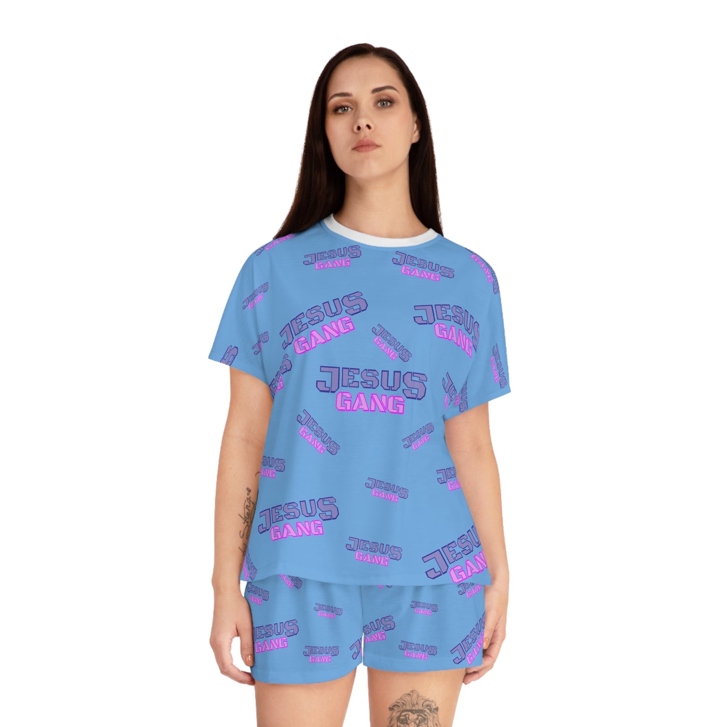 JESUS GANG EVERYWHERE Women's Short Pajama Set